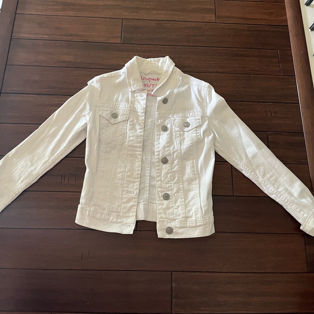 Aeropostale XS white jean jacket